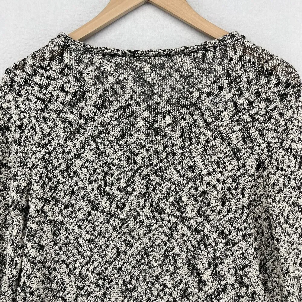 EILEEN FISHER Sweater M Cotton Viscose Slub Melange Chunky Knit Pullover Gray - Picture 4 of 16